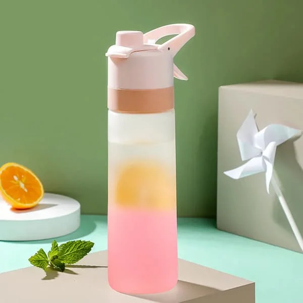 Suihkepullo, urheilujuomapullo, ulkoiluun ja kuntoiluun 650ml pinkki