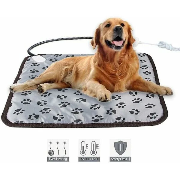 Pet Heating Pad, Heating Mat, Waterproof Heating Blanket, Chew-Proof Steel Cable 45*45cm-FF-