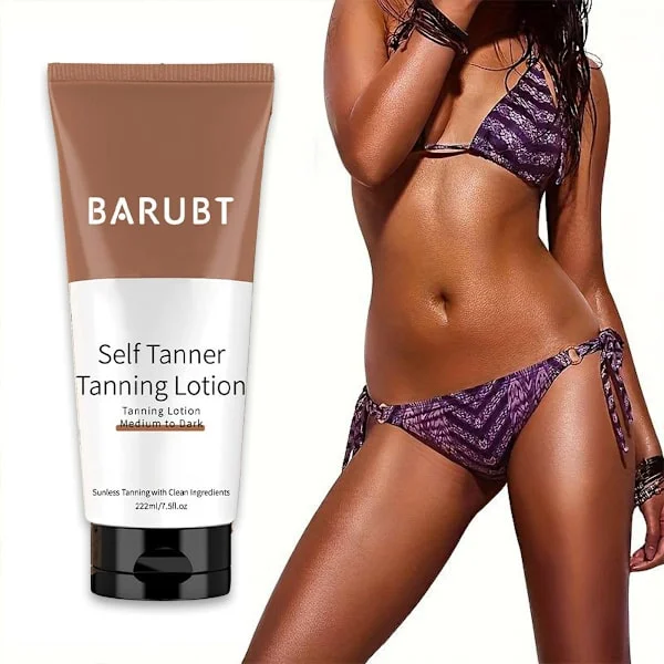 Brun-utan-sol Body Lotion & Vårdkräm (222ml) — Brun-utan-sol Formula: Snabb, Långvarig Färg — Återfuktande & Närande