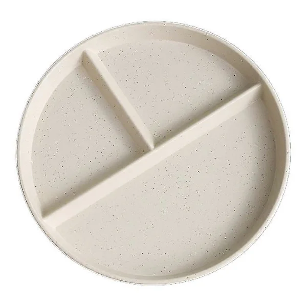 RY-0135 23cm Delad Tallrik Portionskontroll 3 Fack Diet Tallrik Vetestrå (BPA-fri, Ingen -Sy