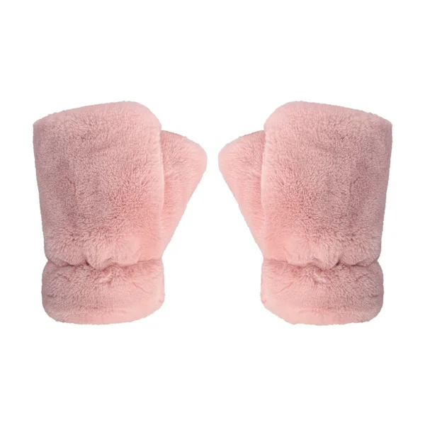 Dame fingerløse vanter vinter varme vinterkørsel skrivemaskiner handsker komfortable fluffy varme halvfingerhandsker håndklæder blød kunstig pels (