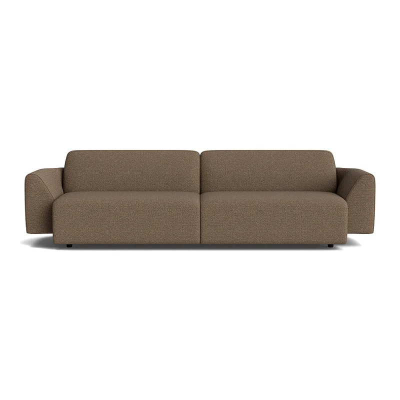 Saturday 3 personers sofa - Raisa Brun - 300x105x80 - Slidstærk 3 personers sofa i Massivt træ, PU skum og polyester