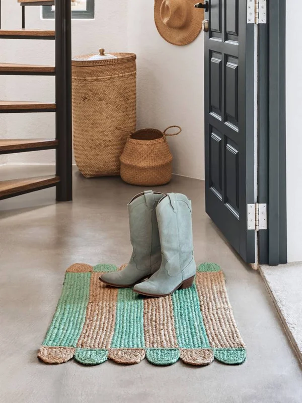 Klein Elba Teppich - Grün/Beige 80X120 Im Modernen Stil