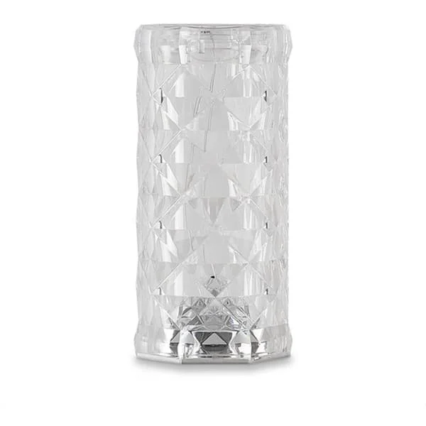 3 Colors LED Crystal Table Lamp Light Projection Lamp LED Atmosphere Bedroom Bedside Lamp USB Rechargeable Night Light