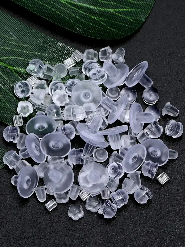 AliExpress - 200/500Pcs Silikon Ohrring Zurück Stopper Transparent Stud Ohrring Stecker Für DIY Schmuck Machen Ohrring Zubehör