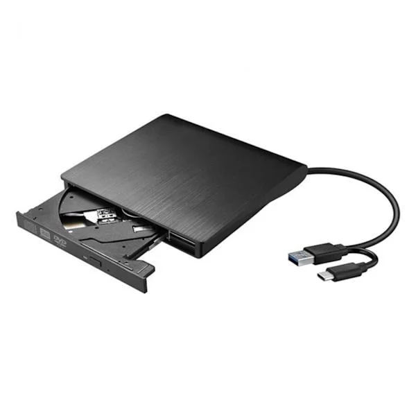 Ekstern DVD-drev USB 3.0 Bærbart CD DVD RW-drev Brænder Optisk afspiller Kompatibel med Windows 10 Bærbar stationær computer (sort)