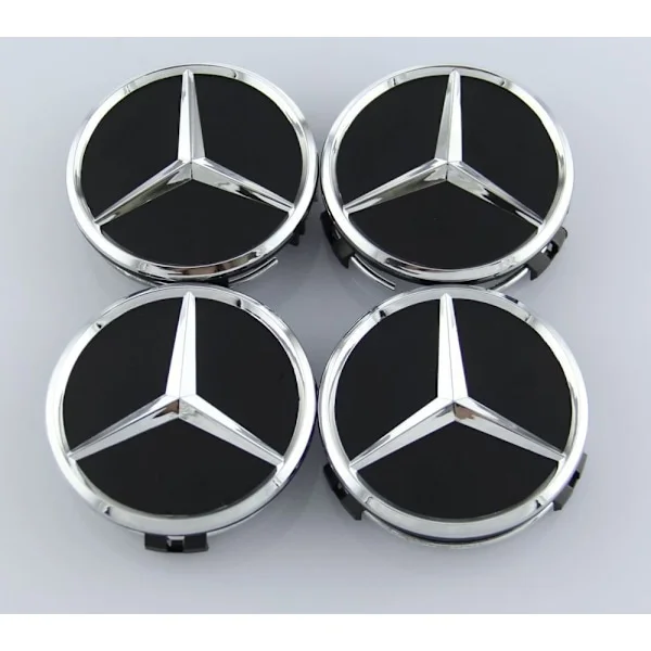 MB38 - 60MM 4-pack Centrumkåpor Mercedes Benz chrome