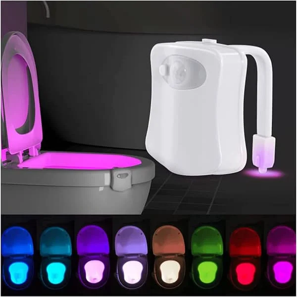Toalettlampa med rörelsesensor, Toalett nattlampa, 1-pack, 16 färger