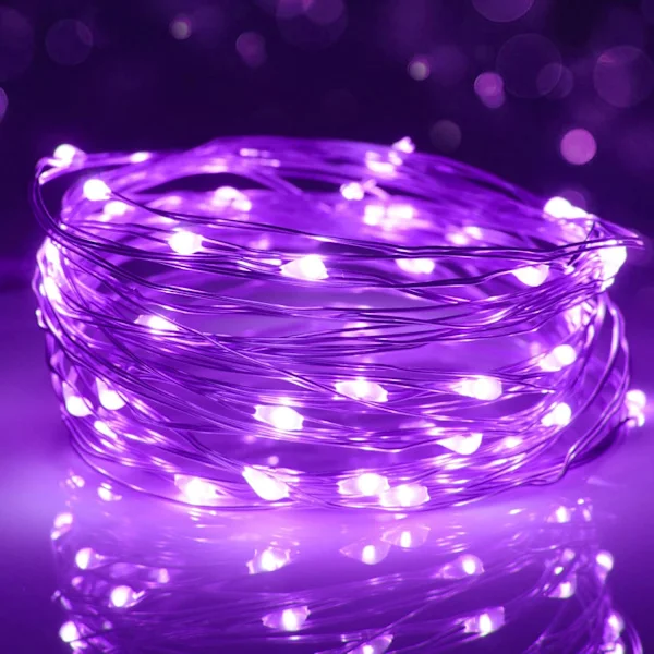 LED-ljusslinga, 3M 30 LED batteridriven LED-slinga vattentät för utomhus trädgård inomhus bröllopsfest jul (Lila)