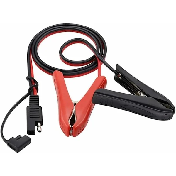 Motorcykelbatterikabel, 1m Motorcykelstartkabel 14 AWG Alligatorklämma Batterikabel Solcellsförlängningskabel Bilbatterikabel Startkablar Extens