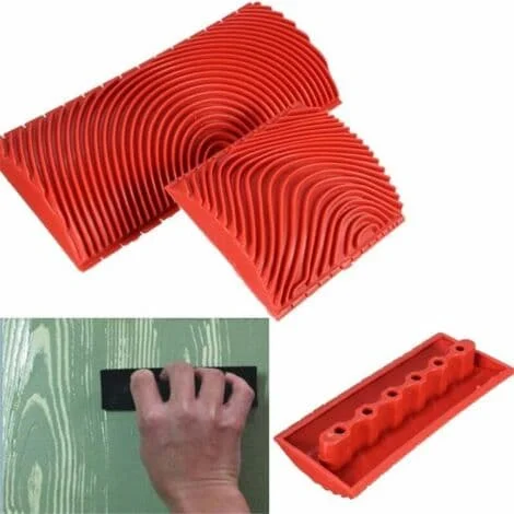 Imitation Wood Grain Painting Tool DIY Effect Wall Decoration Tool 3 Inch 6 Inch, Silicone D Roller Brush Graining Tool for Home Wood Grain Brush