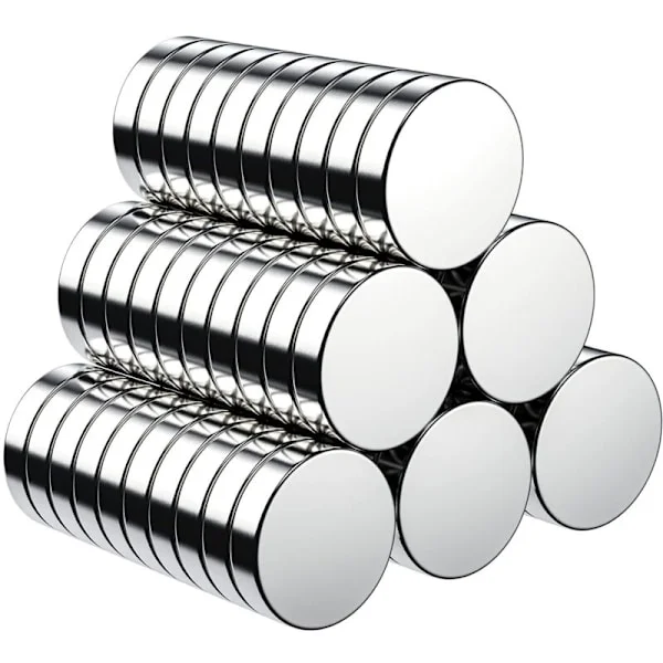 60 STK Magneter, Ultrasterke Kjøleskapsmagneter 10X2mm, Små Runde Magneter for Kjøleskap, Magnettavle, Dør, Krittavle, Kart - Gratis Oppbevaringsboks 