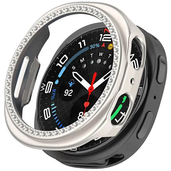 Hollow Bling Diamant Skal kompatibel Samsung Galaxy Watch 8 40mm Skydd smartwatch Tillbehör kompatibel Samsung Watch 8 44mm Stötfångarskydd