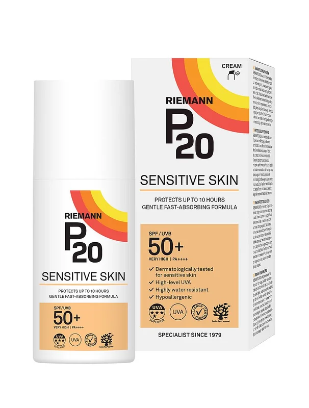 Spar 25% • Køb 2, P20 Riemann Solcreme Sensitive SPF 50+ 200 ml, Hudpleje, Solcreme, Solcreme Til Ansigtet