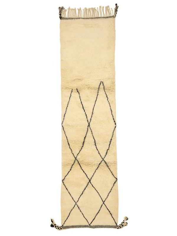 Berber Moroccan - Beni Ourain Modern Runner Orange/Beige (Wool, )