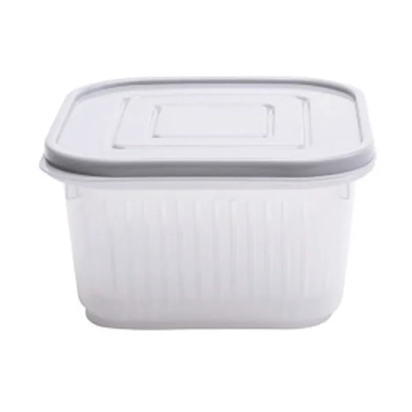 5-pack Fresh Box Refrigerator Fruit and Vegetable Storage Box Kitchen Drain Lid Storage Box Grey