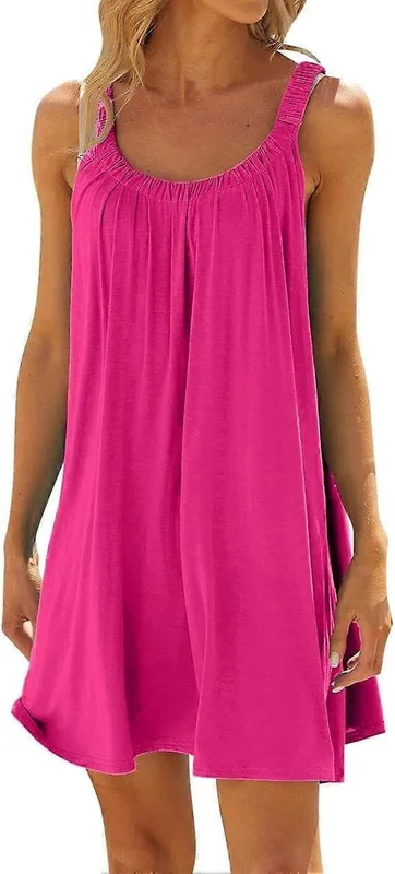 Strandkjoler for kvinner UK Dame Strandkjole Bikini Strandtøy Coverups Casual Ferie Korte Sommerkjoler Bomull Midi Kjole