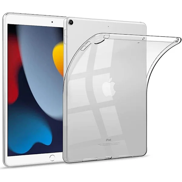 Kotelo iPad 10.2" (iPad 9. sukupolvi 2021 / iPad 8. sukupolvi 2020 / iPad 7. sukupolvi 2019), läpinäkyvä silikonikotelo TPU-takakansi suojakotelo