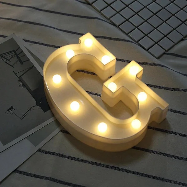LED Bogstavlys Hvid Plast Varm Hvid Væghængt eller Fritstående Natlampe til Hjemmefest Indretning G 22 cm
