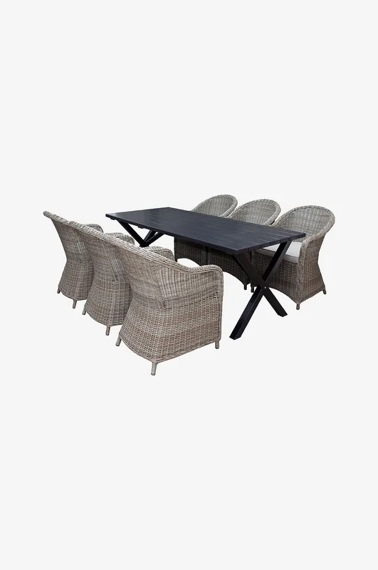 LifestyleGarden - Bord 190 cm & 6 st Mercury-stolar - Svart - Matgrupper - Från Homeroom
