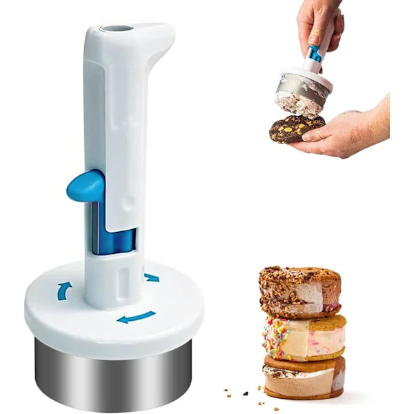 Værktøj til fløde sandwich maker, is shake maskine i rustfrit stål, letanvendelige kageskeer, kreativ isburgerfremstilling, til