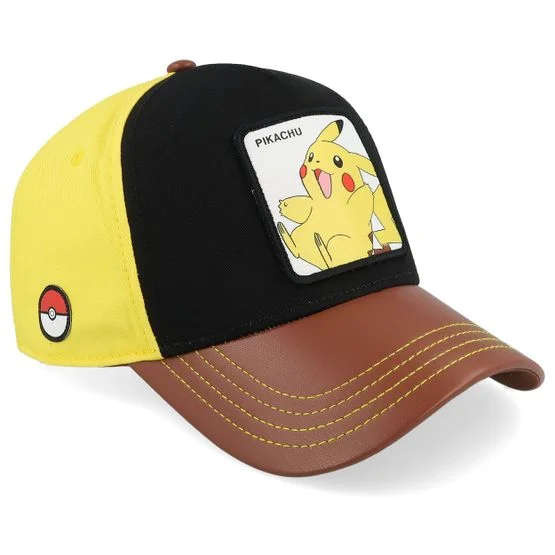 Capslab - Sort trucker Kasket - Pokemon Pikachu Yellow/Black/Brown A-Frame Trucker @ Hatstore
