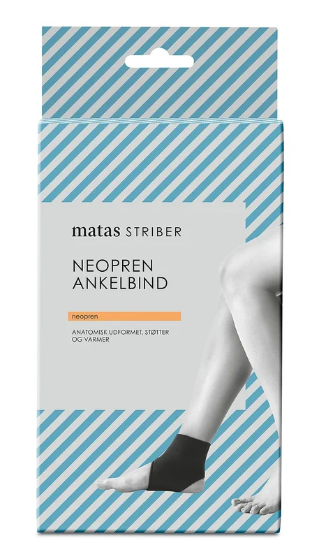Spar 20% • Køb 2, Matas Striber Neopren Ankelbind Sort M, Medicin & Pleje, Støttebind, Ankelstøtte