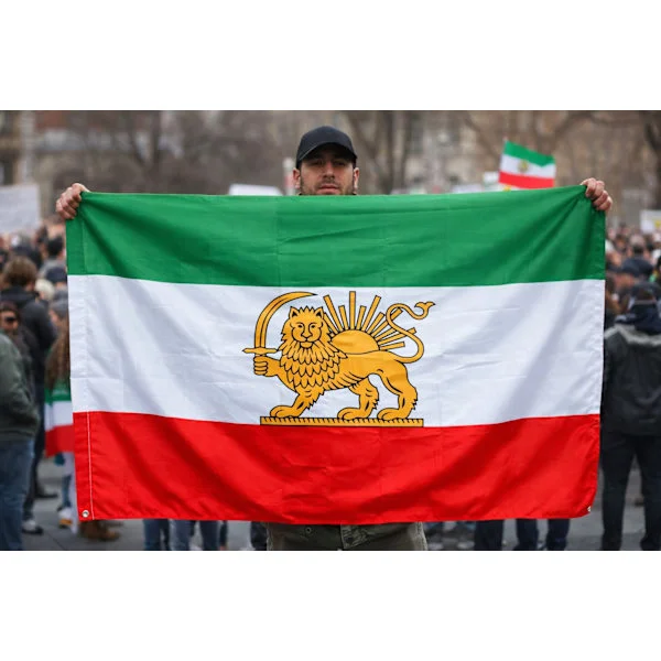 Iransk Lejon & Sol-flagga – 150 × 90 cm Iran flagga