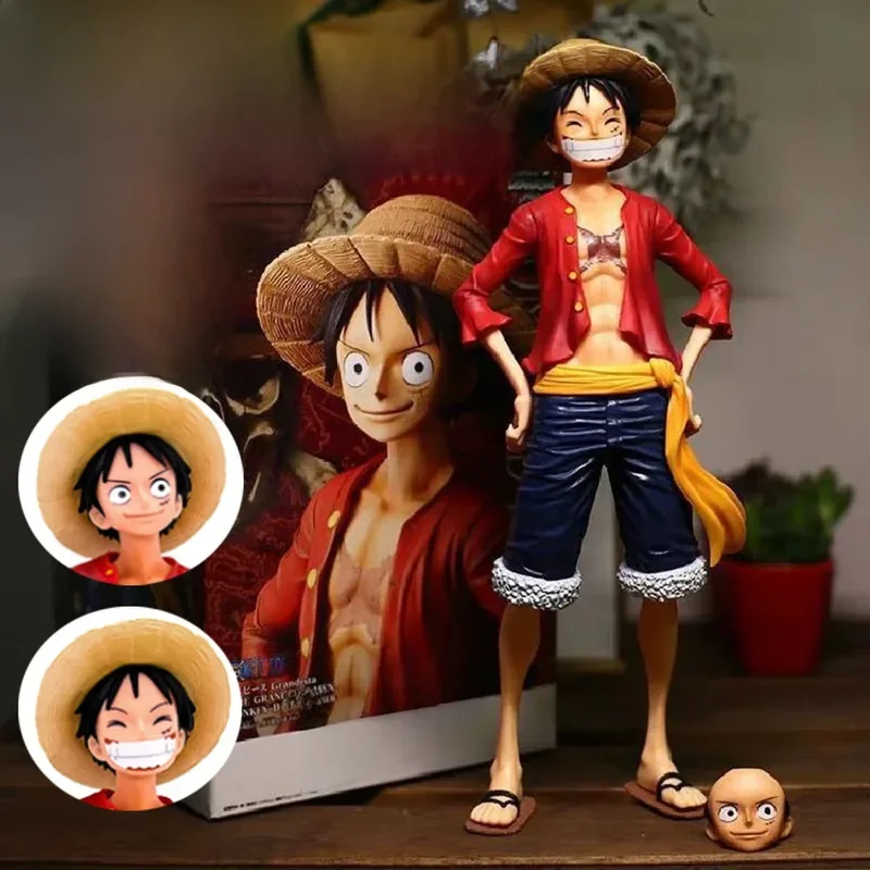 AliExpress - One Piece Anime Figure Model Toys Analyste, Confident Smiley Luffy, Three Form Face, Proxy Butter Action Figurine, Hot, 28cm