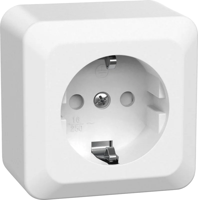 Gelia Connect 2 Home Vägguttag 1-vägs, utanpåliggande, jordat, Strömbrytare & vägguttag