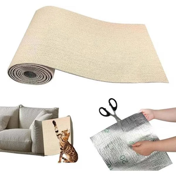 Selvklæbende kradsepude til katte - Væg- og sofapuder, sofakradsepude, kattekradsemåtte, hjørne khaki 40cmx100cm