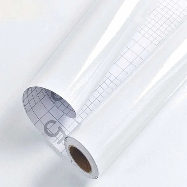 Hvit Blank Glitter Møbler Selvklebende Papir 40×300cm Selvklebende Tapet for Moderne Stil Vanntett Vinylfilm Dekorativ Rull Kjøkken Benkeplate