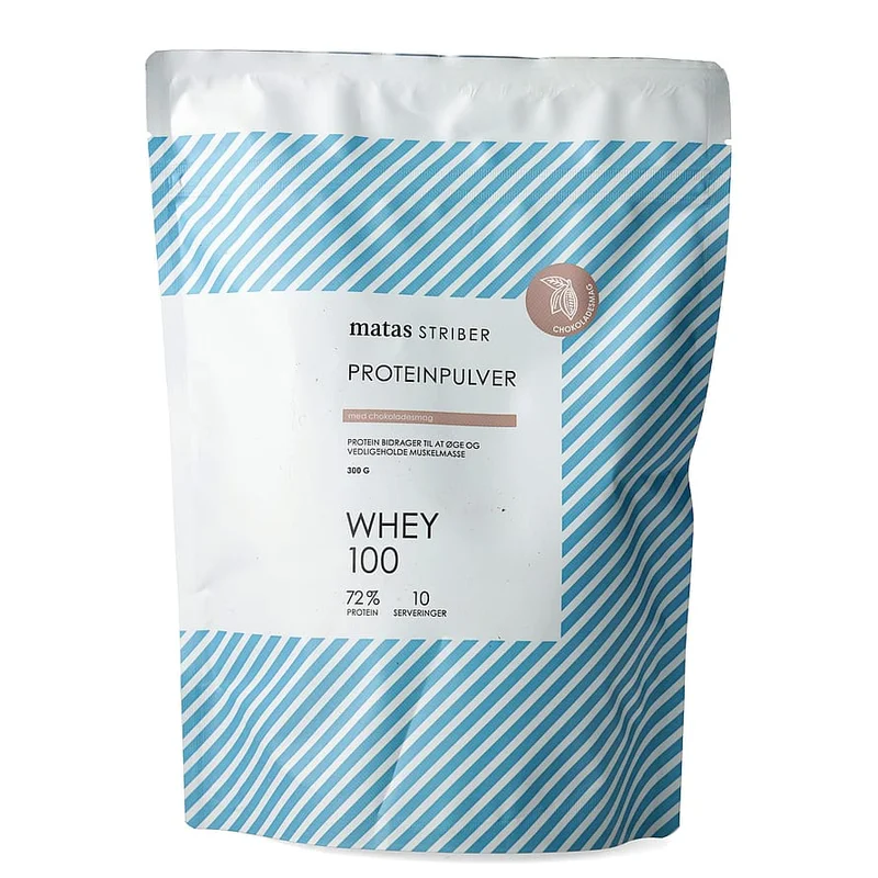 Matas Striber Whey 100 Proteinpulver Chokolade/ 300 g, Sport & Velvære, Protein & Energi, Proteinpulver