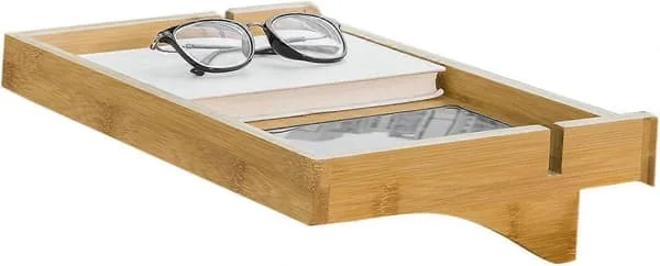 SoBuy Bedside Shelf Clip-on Hanging Shelf Bed Tray with 2 Wire Slots, NKD01-N