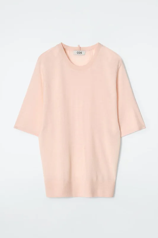 COS Women's Fine Cashmere T-Shirt in Beige