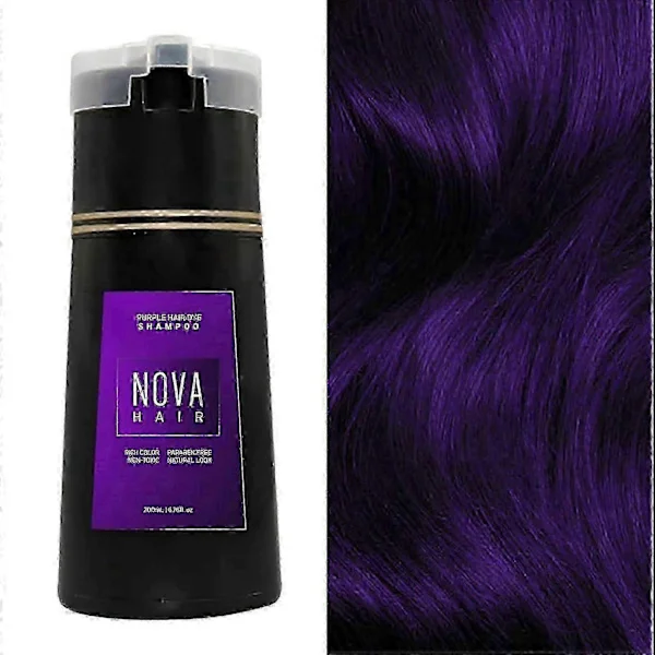 Nova Hair Dye Shampoo, Nova Hair Instant Dye Shampoo, Nova Hair Dye Shampoo, Nova Hair Instant Dye Shampoo miehille ja naisille (violetti)