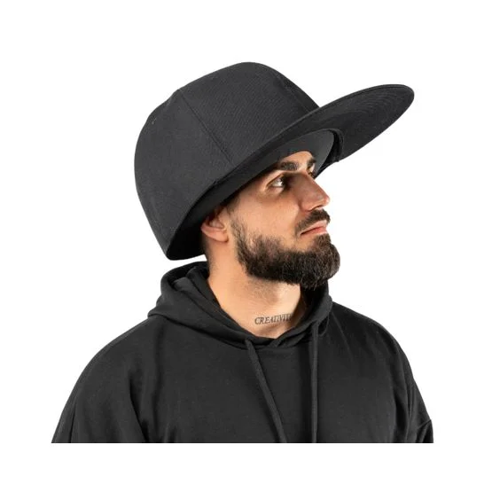JumboCaps - Svart fitted Caps - Oversized Black Fitted @ Hatstore