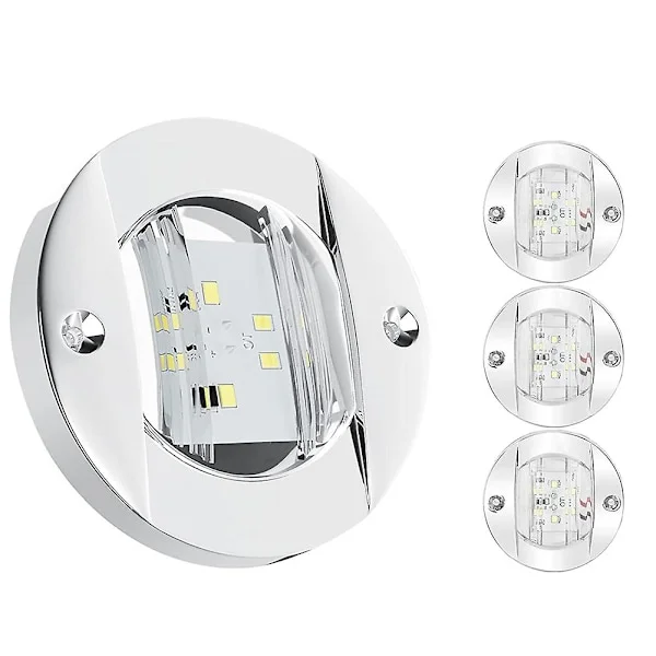 4 kpl veneen sisävalot, 12V LED-vene kannen kohteliaisuusvalo 3' pyöreä valkoinen 6 LED peräpeilin ankkurivalo (FW)