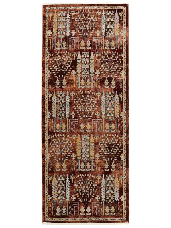 Washable Small Razavi Rug - Rust Red 100X250 Classic Style