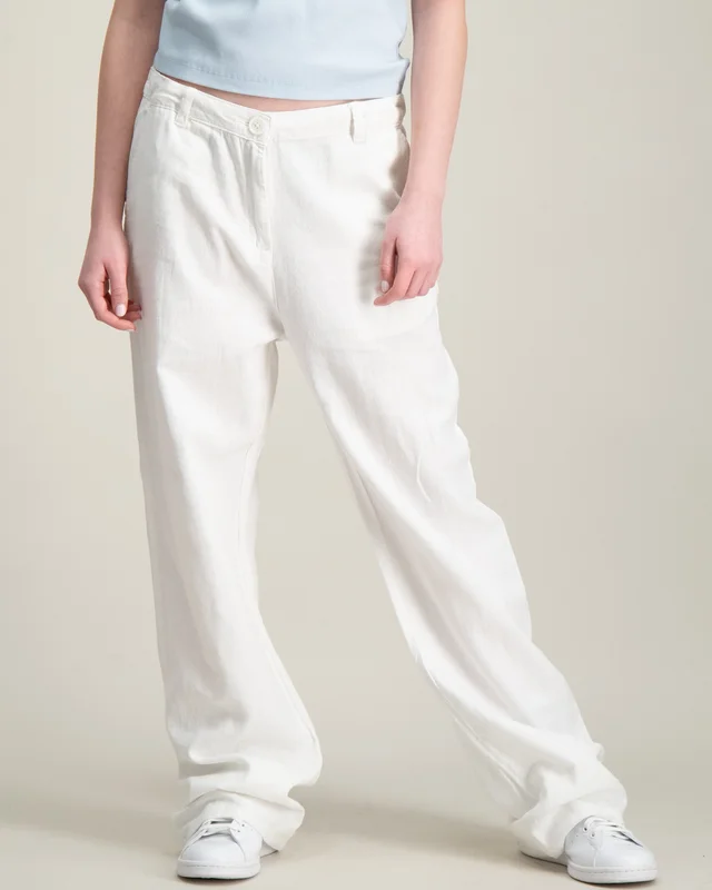 Grunt Dudai Linen pants Hvit Bukser Jente - Kids Brand Store