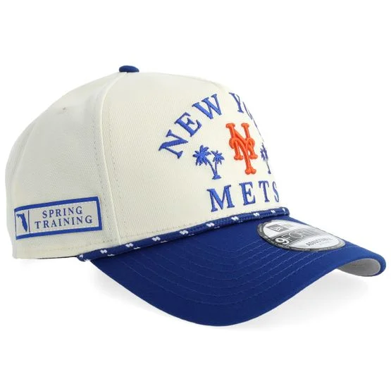 New Era - New York Mets Rope 9FORTY Chrome/Royal A-frame Adjustable Adjustable White Cap - MLB @ Hatstore