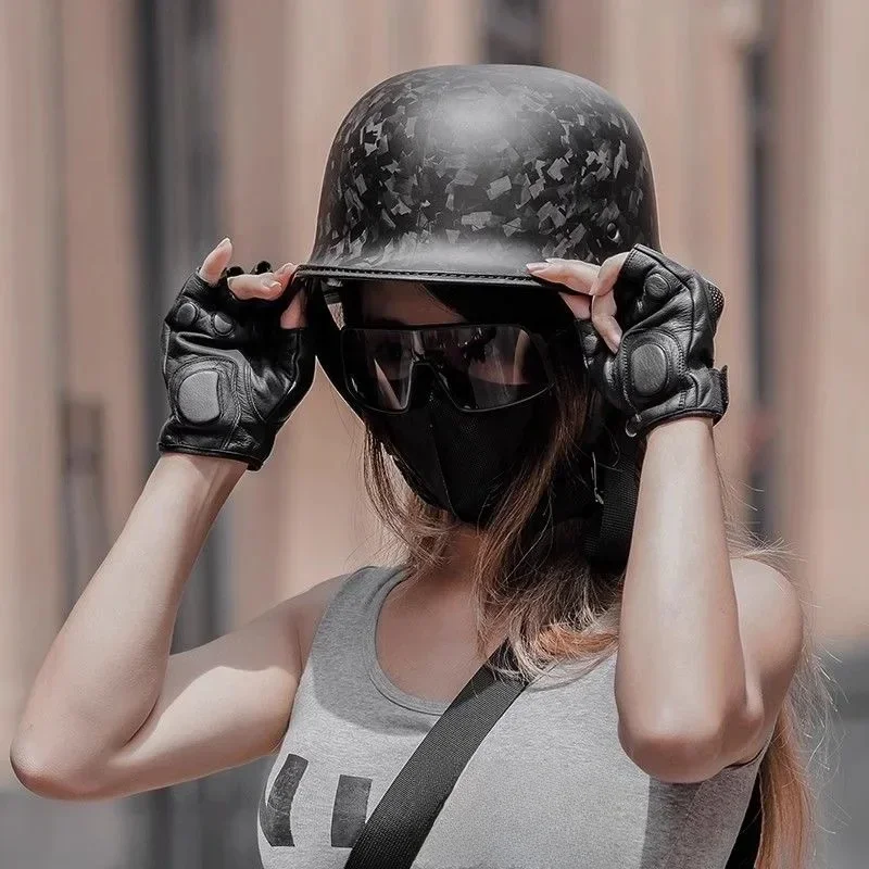 AliExpress - Schmieden Kohle faser Motor Helm Vintage Motorrad Helm Roller Half Face Biker Motorrad Crash Moto Helm Casco Moto