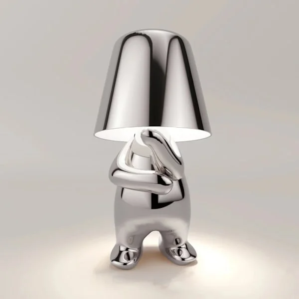 Nattbord Touch Bordlampe, Gull Thinker Lampe Skrivebordslampe Trådløs Oppladbar Bærbar Dekorativ Nig Sølv-WELLNGS