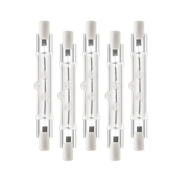 5-pakkaus R7s 118mm 300W 230V, R7s halogeenilinjavalaisin, himmennettävä halogeenilamppu rakennustyöhön 300W