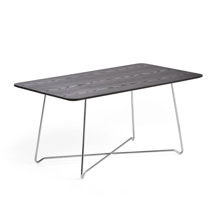 Sofabord, rektangulært, L1100 B600 H510 mm, svart/krom