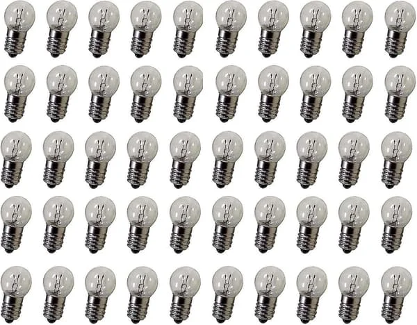 Dc 50 st E10 2.5v 0.3a Varmvit Miniatyr Glödlampa Skruvsockel -QJWL (FMY)