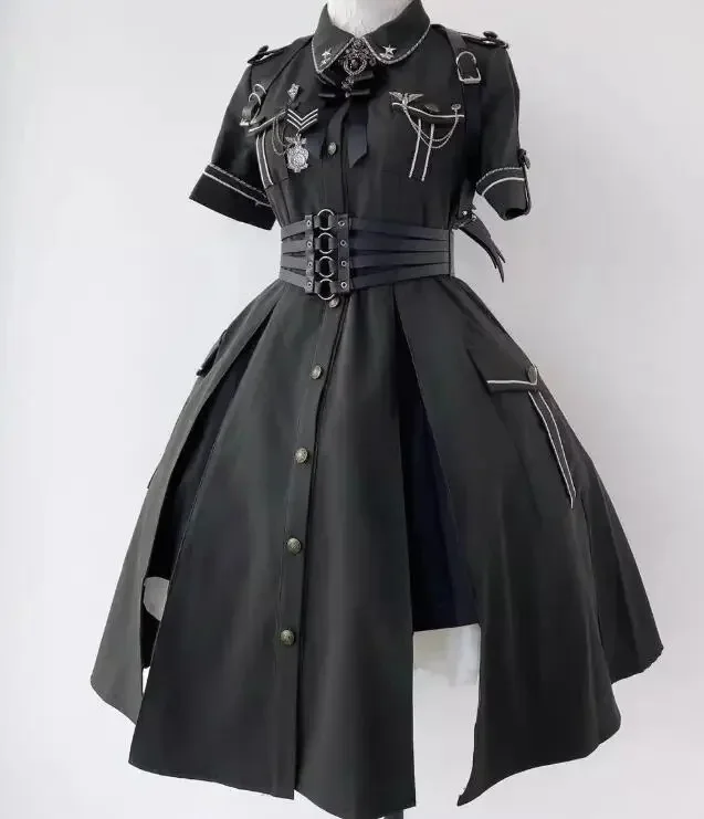 AliExpress - Lolita-Kleid für Damen, Schwarz, Sommer, Gothic, inklusive Abzeichen