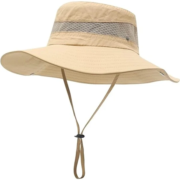 Mænds brede brim mesh åndbar bjergbestigning spand hat sommer hat sol hat udendørs jagt hat jungle hat