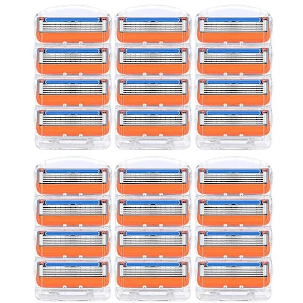24 st rakblad rakbladspåfyllningar för Fusion 5, rakblad för män - Orange ny version