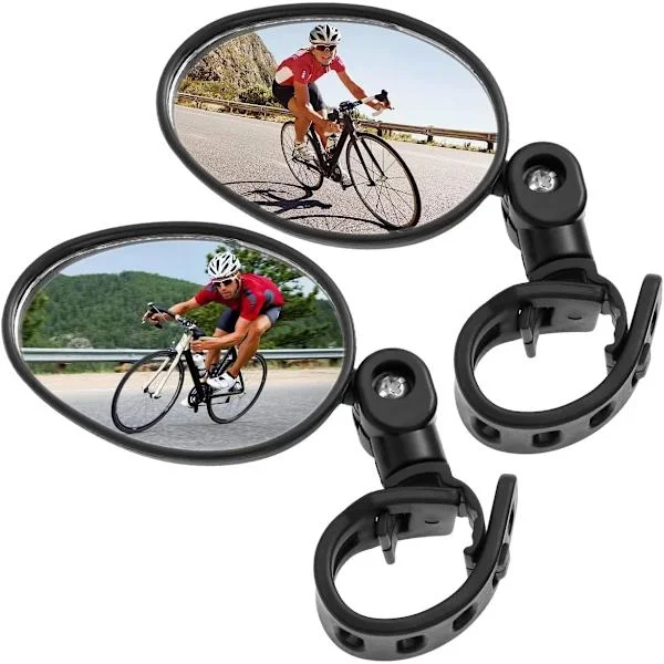 [RM] 2-pack Bicycle Rearview Mirrors, Adjustable Rotatable Handlebar Mounted Convex Bike Mirrors, Cycling Equipment Suitable